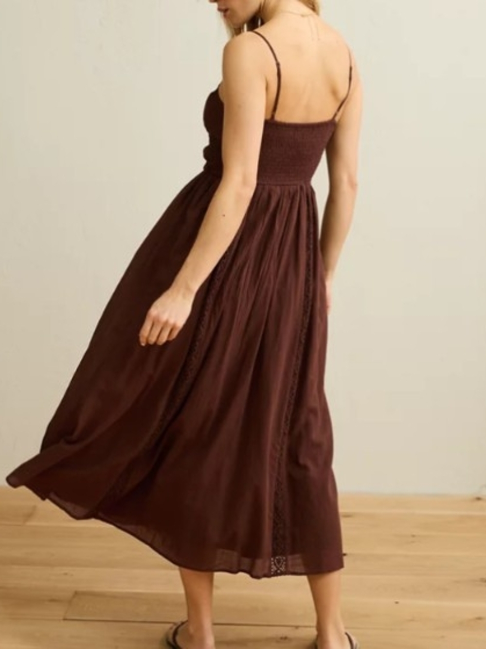 American Eagle Tie-Front Lace Midi Dress - Picture 5 of 13